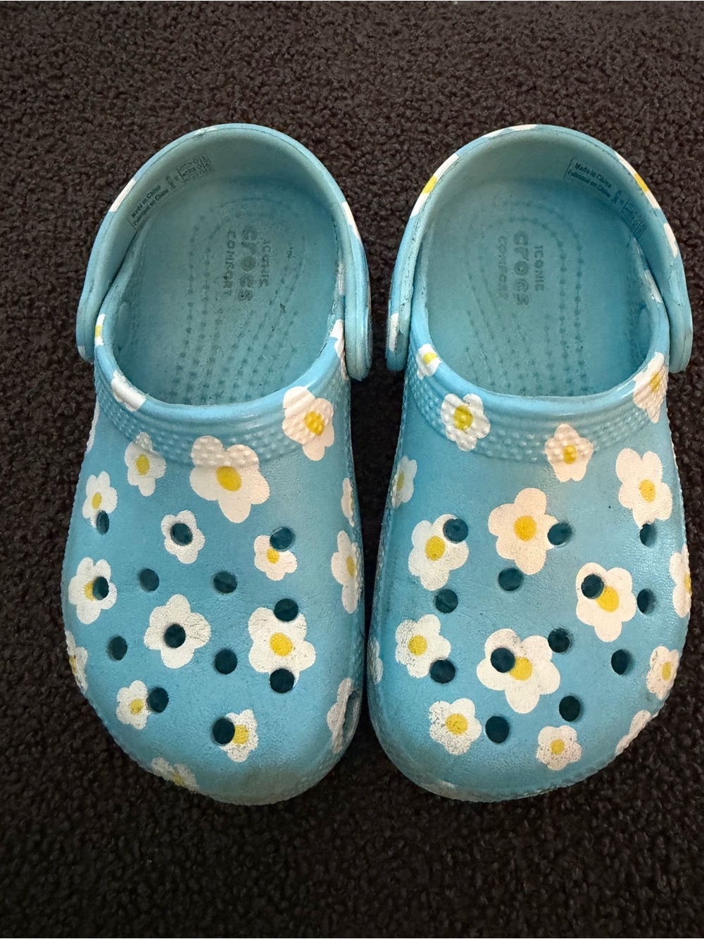 CROCS Light Blue Kids Floral Clogs